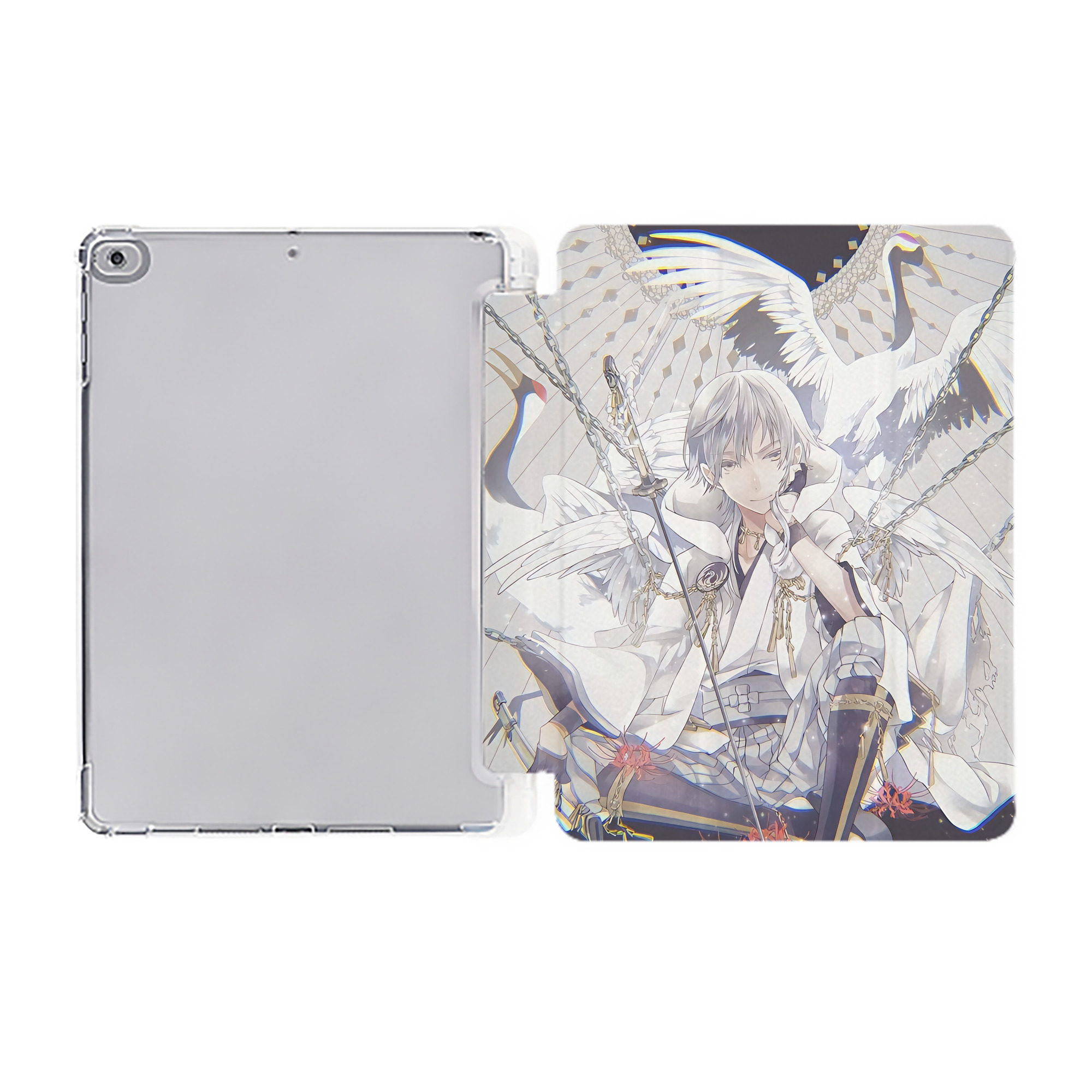 （画像用） 刀剣乱舞 Touken Ranbu IPad ケース ペン収納付き 三つ折りスタンド PUレザー×シリコン 対応機種9.5/10.5/10.9インチ